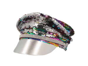 Pet pailletten regenboog/zilver