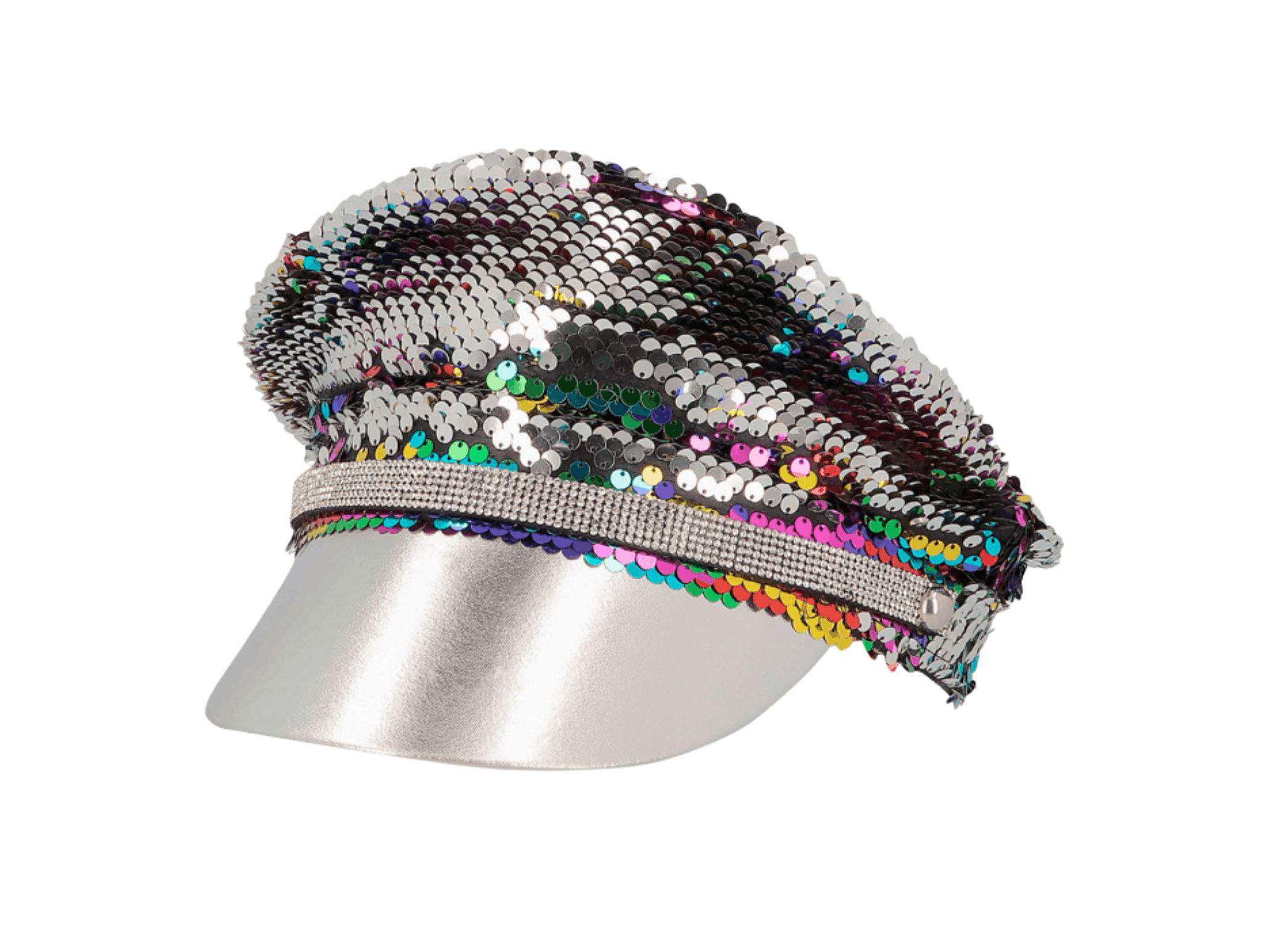 Pet pailletten regenboog/zilver